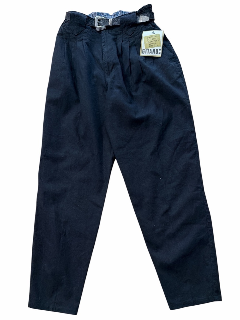 Gitano NWT Black Pleated Chino Pants with Belt